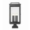 Z-Lite Hartwell 5-Light Outdoor Pier Mounted Fixture, 12 in W x 27.75 H, Sand Black 5019PHXLS-SQPM-BK - alternate 2