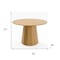 Homeroots 46" Natural Wood Pedestal Base Round Top Dining Table 721086 - alternate 2