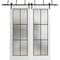 Sartodoors Sliding Closet Frosted Glass Barn Bypass Doors with Hardware Planum 2122 White 72x96 (2* 36x96) PLANUM2122BBB-WS-72 x 96 (2* 36x96) - alternate 1
