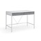 Homeroots 43" White and Gray Writing Desk With Two Drawers 543783 - alternate 1