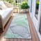 Homeroots 8' Runner Blue and Gray Abstract Washable Non Skid Indoor Outdoor Runner Rug 559353 - alternate 2