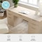 Martha Stewart Kayden Single-Drawer Desk w/Dual 3 Drawer File Cabinets in Light Natural w/Brushed Gold Hardware KHO-23042-TBFC2-LNT-GLD-MS - alternate 3