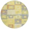Homeroots 8' Yellow Blue And Terra Cotta Round Geometric Washable Indoor Outdoor Area Rug 605057 - alternate 2