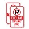 Signmission Fire Lane Tow-away Zone With '''P'' Symbol, 18'' X 24'' 2 Signs, Heavy Gauge Aluminum, 2PK A-1824-2PACK-25194 - alternate 1