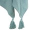 Homeroots 50" X 60" Teal And Blue Cotton Woven Ikat Throw Blanket with Fringe 518825 - alternate 2