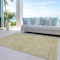 Homeroots 9' X 12' Tan And Beige Floral Washable Indoor Outdoor Area Rug 603459 - alternate 3