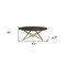 Homeroots 43" Brown And Gold Genuine Marble And Metal Round Coffee Table 520587 - alternate 2
