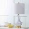 Jonathan Y Parker 21.5" Contemporary Traditional Ceramic/Metal Gourd LED Table Lamp, Brass/White JYL1030A - alternate 3