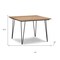 Homeroots 42" Natural and Black Solid Wood and Iron Square Dining Table 640718 - alternate 2