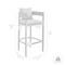 Armen Living Menorca Outdoor Patio Bar Stool in Aluminum with Gray Cushions LCMQBAGR30 - alternate 2