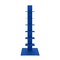 Homeroots 38" Blue Metal Six Shelf Modern Tower Bookcase 654137 - alternate 1
