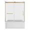 Kingston Brass 60" Acrylic Anti-Skid Alcove Left-Hand Drain Tub with Right Sliding Tub Door, White/Brushed Brass KVTAM6032L22B7 - alternate 1