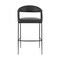 Homeroots 26" Black Faux Leather and Iron Low Back Counter Height Bar Chair 569188 - alternate 3