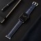 Elegani Alligator-Embossed Leather Band Compatible with Apple Watch 44mm, Blue, Black Buckle LATPAM-BLU-BLK-44 - alternate 2