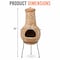 Vintiquewise Outdoor Clay Chiminea Fireplace Sun Design Wood Burning Fire Pit with Metal Stand, Terra Cotta QI004631.TC - alternate 2