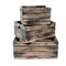 Homeroots Set of Three Organic Black and Natural Distressed Wood Stacking Milk Crates, 3PK 471950 - alternate 2