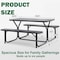 Gardenised Gray Outdoor Picnic Table Set with Benches, & Sturdy Metal Frame, Weather-Resistant, Seats 6 QI003911GY - alternate 4