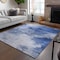 Homeroots 9' X 12' Denim Blue And Sky Blue Abstract Washable Indoor Outdoor Area Rug 577707 - alternate 2