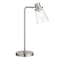 Homeroots 21" Nickel Metal Arched Table Lamp With Clear Cone Shade 524487 - alternate 2