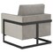 Leisuremod Lincoln Velvet Accent Armchair with Black Frame, Light Grey LAB31LGR - alternate 3