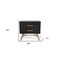 Homeroots Modern Dark Brown Recycled Pine Nightstand with Antique Fittings 473019 - alternate 2