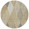 Homeroots 8' Wheat Taupe And Ivory Round Argyle Washable Indoor Outdoor Area Rug 613743 - alternate 3