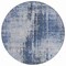 Homeroots 8' Navy Blue And Sky Blue Round Abstract Washable Indoor Outdoor Area Rug 587292 - alternate 2