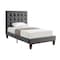 Homeroots Gray Solid Wood Twin Tufted Upholstered Velvet Bed 544755 - alternate 2