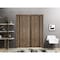 Sartodoors Sliding Closet Bypass Doors, Planum 0011 Walnut and Aluminum Strips, Sturdy Rails Moldings Trims Ha PLANUM0011DBD-WLN-36 - alternate 1