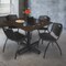 Regency Square Kobe Breakroom Table W/ 4 M Stack Chairs, 48 in W, 48 in L, Neo Walnut TKB4848NW47BK - alternate 2