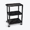 Luxor Utility Cart with Lipped Plastic Shelves, Thermoplastic Resin, 300 lb Load Capacity, 3 Shelves WT34S - alternate 4