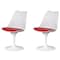 Fabulaxe Mid-Century Modern White Tulip Side Chair with Red Cushioned Seat - Stylish and QI004628.RD.2 - alternate 3