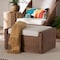 Bali & Pari Derris Bohemian Peanut Brown Braided Rattan Footstool 256-14076-ZORO - alternate 2
