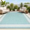 Jonathan Y Lucia Classic Diamond Border Aqua/Light Gray 3 ft. x 5 ft. Indoor/Outdoor Area Rug SMB207D-3 - alternate 1