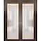 Sartodoors Sliding French Double Pocket Doors with Frosted Glass Planum 2113 84x84 (2* 42x84) Solid Core PLANUM2113DP-CA-84 x 84 (2* 42x84) - alternate 1
