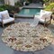 Homeroots 8' Ivory Brown And Red Round Floral Washable Indoor Outdoor Area Rug 603421 - alternate 2