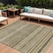 Homeroots 10' X 14' Chocolate And Taupe Striped Washable Indoor Outdoor Area Rug 615337 - alternate 1