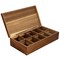 Megachef Acacia Wood 14.25 x 7.5 Inch 10 Compartment Tea Box 750122161M - alternate 3