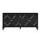 Homeroots 66in Black Wood Carved Geometric Accent Cabinet With Four Doors 691655 - alternate 1