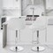 Elama 2 Pc Diamond Stitched Faux Leather Bar Stool in White with Chrome Base  and Adjustable Height ELM-704C-WHT - alternate 2