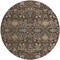Homeroots 8' Chocolate Red And Gold Round Floral Washable Indoor Outdoor Area Rug 604643 - alternate 2