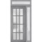 Vdomdoors Front Exterior Prehung FiberGlass Door Frosted Glass / Manux 8312 Grey Ash / Sidelight and Transom MANUX8312EXD-SS-W36+16 x H80+14-LH - alternate 2