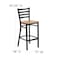 Flash Furniture Black Ladder Stool-Nat Seat, PK2 2-XU-DG697BLAD-BAR-NATW-GG - alternate 2