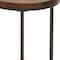 Homeroots 24" Black And Wood Brown Wood And Iron Round End Table 493254 - alternate 2