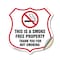 Signmission No Smoking Shield Sign This Is A Smoke F, 12 Inch X 12 Inch, Vinyl Decal SHI-D-12-402 - alternate 1
