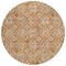 Homeroots 8' Copper Gray And Beige Round Floral Washable Indoor Outdoor Area Rug 595939 - alternate 2