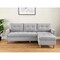 Homeroots 87" Light Gray Polyester Blend Sofa With Ottoman With Natural Legs 544961 - alternate 1