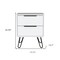 Homeroots 22" White Two Drawer Faux Wood Nightstand 478279 - alternate 2