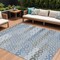 Homeroots 9' X 12' Denim Blue Gray And Ivory Floral Washable Indoor Outdoor Area Rug 617498 - alternate 1