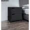 Homeroots 20" Black Wood Two Drawer Nightstand 543694 - alternate 2